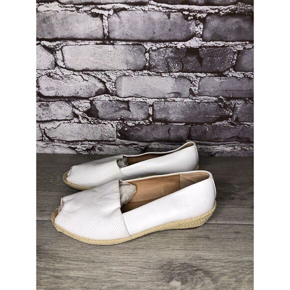 Kenneth Cole Gentle Souls White Leather Woven Wedge Sandals Women Sz 8.5M US/39 - Picture 13 of 16